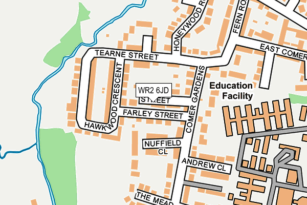 WR2 6JD map - OS OpenMap – Local (Ordnance Survey)
