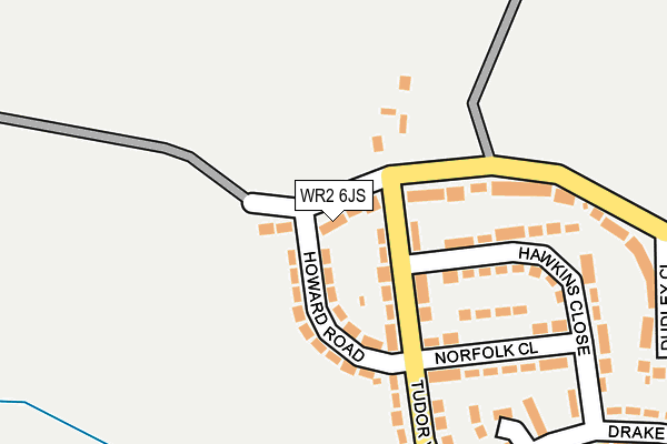 WR2 6JS map - OS OpenMap – Local (Ordnance Survey)