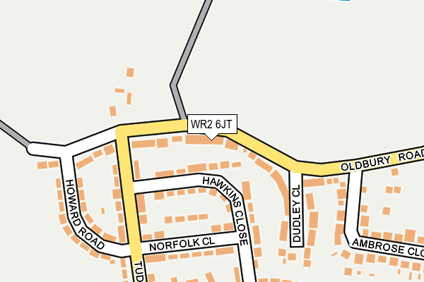 WR2 6JT map - OS OpenMap – Local (Ordnance Survey)