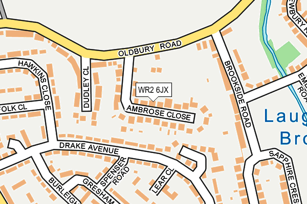 WR2 6JX map - OS OpenMap – Local (Ordnance Survey)