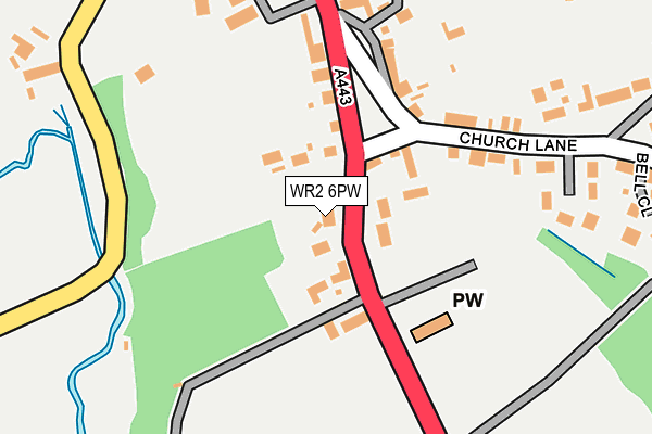 WR2 6PW map - OS OpenMap – Local (Ordnance Survey)