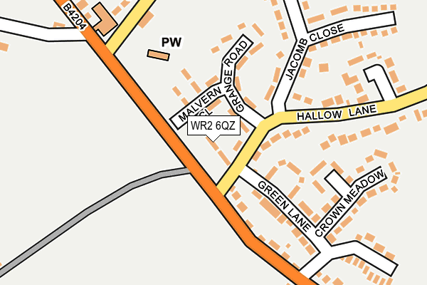 WR2 6QZ map - OS OpenMap – Local (Ordnance Survey)