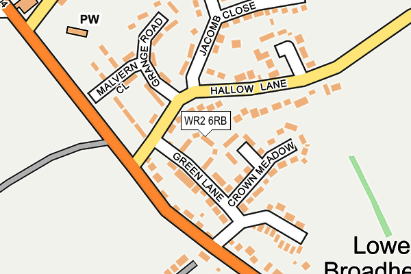 WR2 6RB map - OS OpenMap – Local (Ordnance Survey)