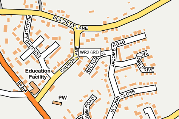 WR2 6RD map - OS OpenMap – Local (Ordnance Survey)