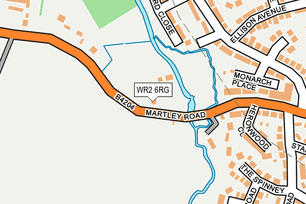 WR2 6RG map - OS OpenMap – Local (Ordnance Survey)