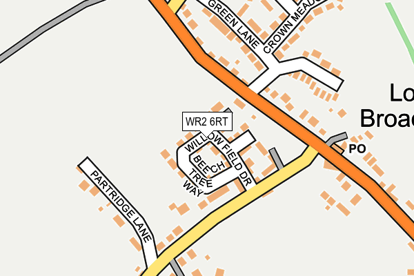 WR2 6RT map - OS OpenMap – Local (Ordnance Survey)