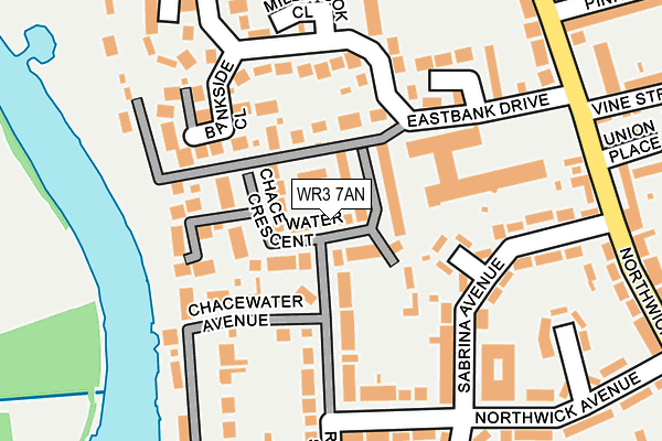 WR3 7AN map - OS OpenMap – Local (Ordnance Survey)