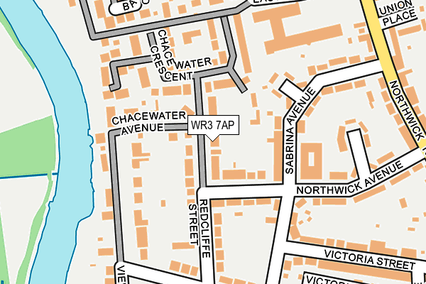 WR3 7AP map - OS OpenMap – Local (Ordnance Survey)