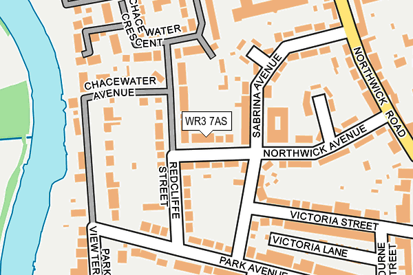 WR3 7AS map - OS OpenMap – Local (Ordnance Survey)