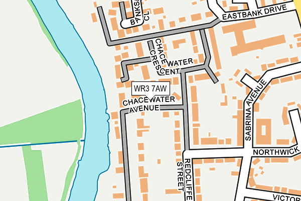 WR3 7AW map - OS OpenMap – Local (Ordnance Survey)