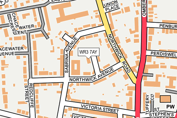 WR3 7AY map - OS OpenMap – Local (Ordnance Survey)