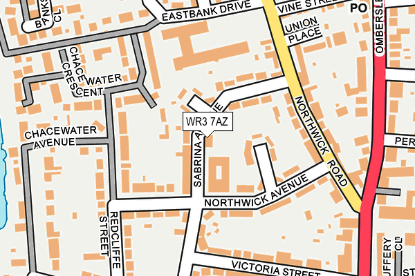 WR3 7AZ map - OS OpenMap – Local (Ordnance Survey)