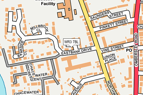 WR3 7BL map - OS OpenMap – Local (Ordnance Survey)