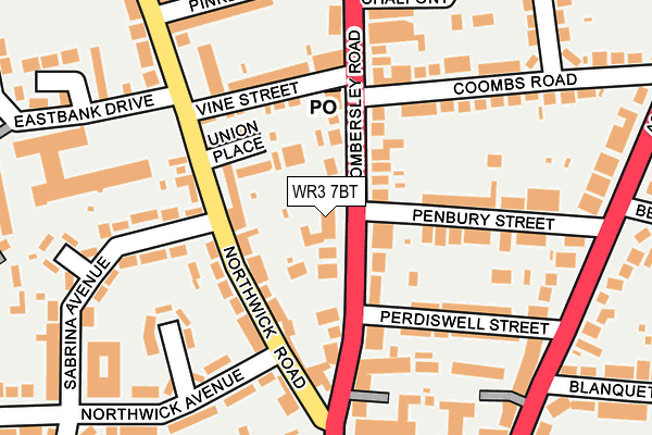 WR3 7BT map - OS OpenMap – Local (Ordnance Survey)