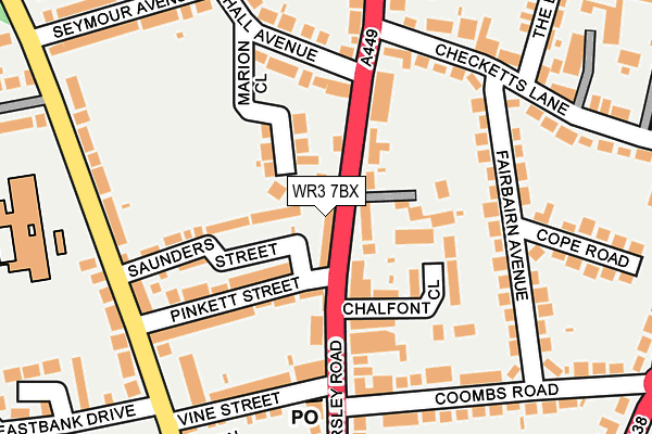 WR3 7BX map - OS OpenMap – Local (Ordnance Survey)