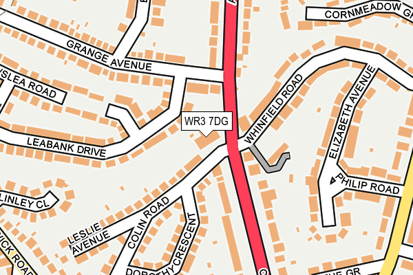 WR3 7DG map - OS OpenMap – Local (Ordnance Survey)
