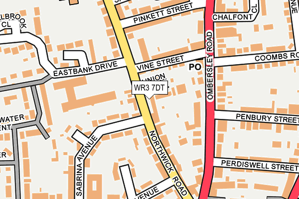 WR3 7DT map - OS OpenMap – Local (Ordnance Survey)