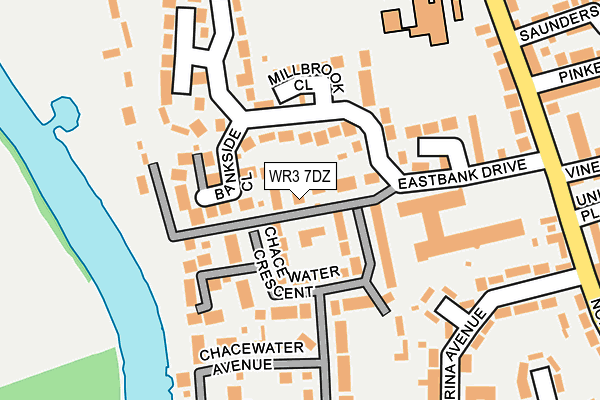 WR3 7DZ map - OS OpenMap – Local (Ordnance Survey)