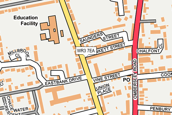 WR3 7EA map - OS OpenMap – Local (Ordnance Survey)