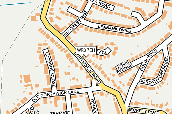 WR3 7EH map - OS OpenMap – Local (Ordnance Survey)