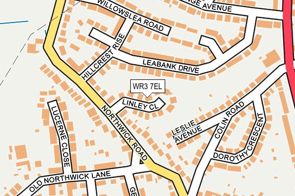 WR3 7EL map - OS OpenMap – Local (Ordnance Survey)