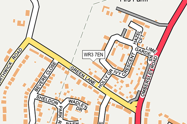 WR3 7EN map - OS OpenMap – Local (Ordnance Survey)