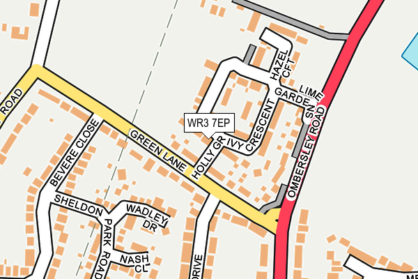 WR3 7EP map - OS OpenMap – Local (Ordnance Survey)