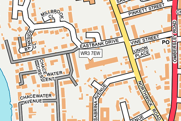 WR3 7EW map - OS OpenMap – Local (Ordnance Survey)