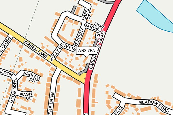 WR3 7FA map - OS OpenMap – Local (Ordnance Survey)
