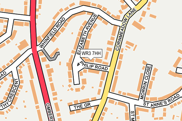 WR3 7HH map - OS OpenMap – Local (Ordnance Survey)