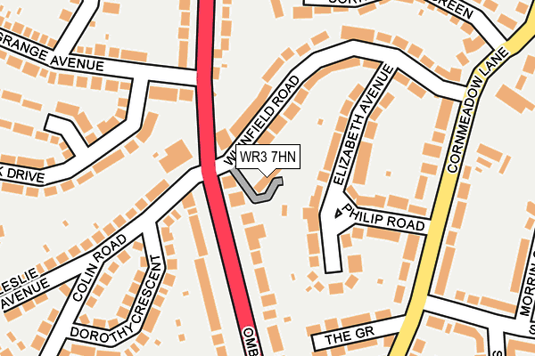 WR3 7HN map - OS OpenMap – Local (Ordnance Survey)