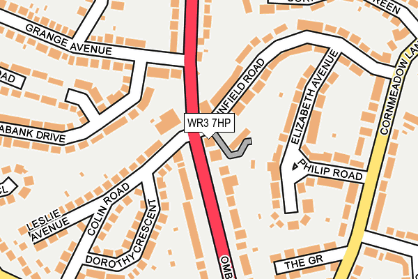 WR3 7HP map - OS OpenMap – Local (Ordnance Survey)