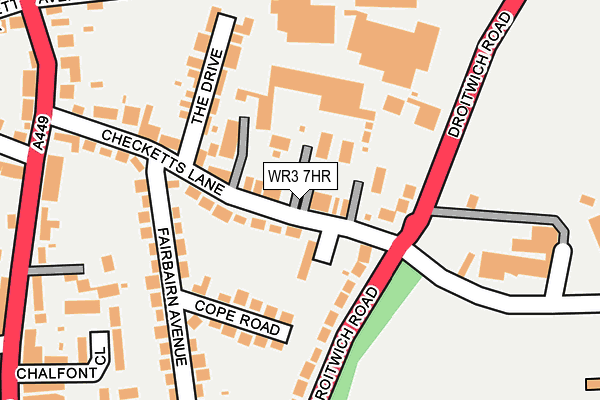 WR3 7HR map - OS OpenMap – Local (Ordnance Survey)