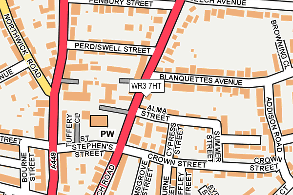 WR3 7HT map - OS OpenMap – Local (Ordnance Survey)