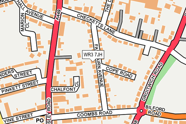 WR3 7JH map - OS OpenMap – Local (Ordnance Survey)