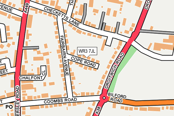 WR3 7JL map - OS OpenMap – Local (Ordnance Survey)