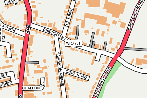 WR3 7JT map - OS OpenMap – Local (Ordnance Survey)