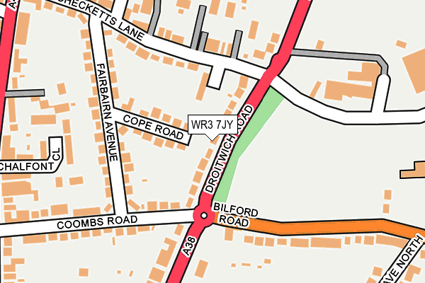 WR3 7JY map - OS OpenMap – Local (Ordnance Survey)