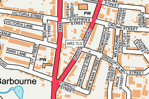 WR3 7LG map - OS OpenMap – Local (Ordnance Survey)