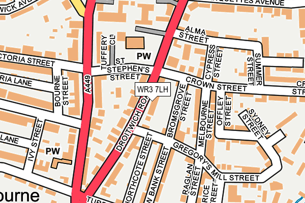 WR3 7LH map - OS OpenMap – Local (Ordnance Survey)
