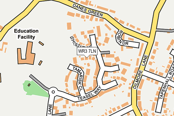 WR3 7LN map - OS OpenMap – Local (Ordnance Survey)