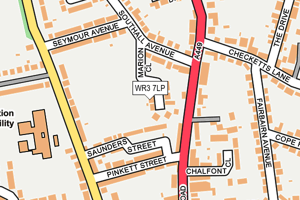 WR3 7LP map - OS OpenMap – Local (Ordnance Survey)