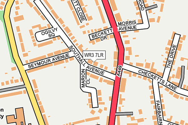 WR3 7LR map - OS OpenMap – Local (Ordnance Survey)