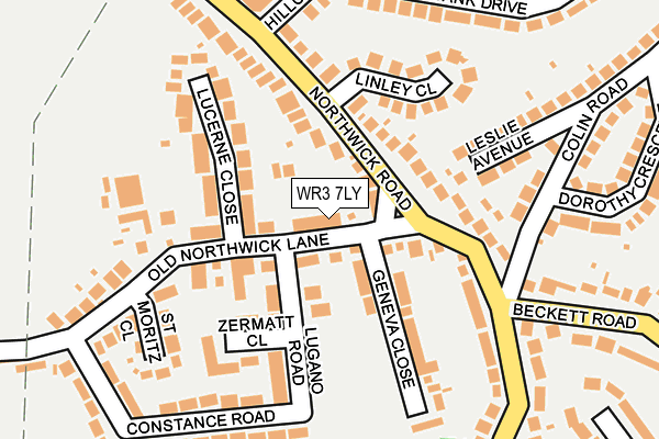 WR3 7LY map - OS OpenMap – Local (Ordnance Survey)