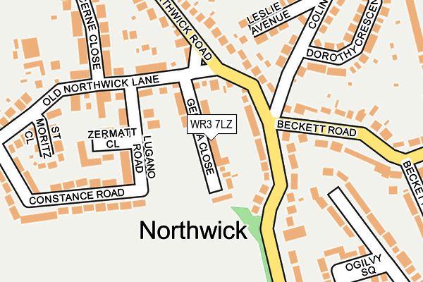 WR3 7LZ map - OS OpenMap – Local (Ordnance Survey)