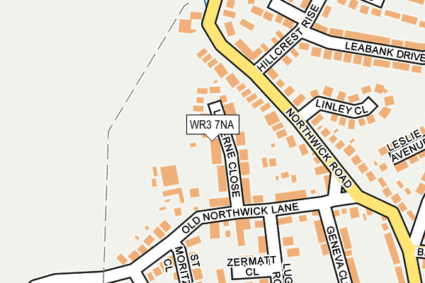 WR3 7NA map - OS OpenMap – Local (Ordnance Survey)
