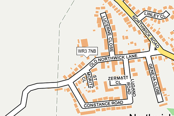 WR3 7NB map - OS OpenMap – Local (Ordnance Survey)