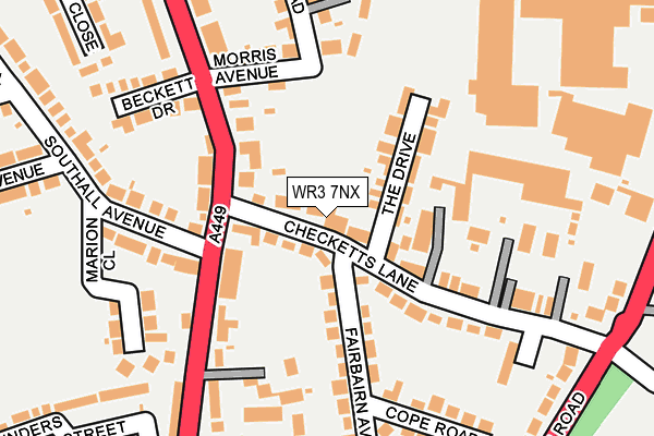 WR3 7NX map - OS OpenMap – Local (Ordnance Survey)
