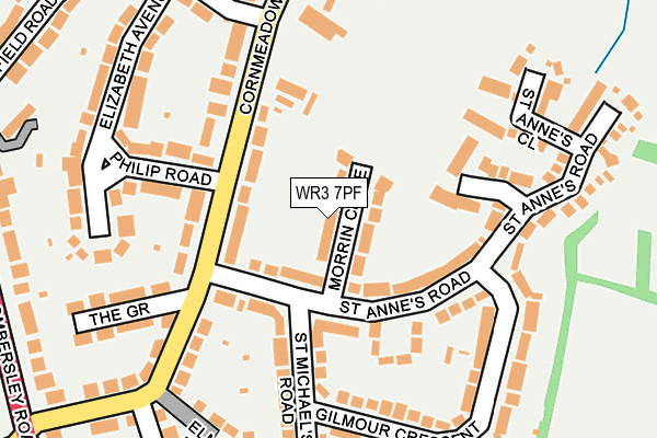 WR3 7PF map - OS OpenMap – Local (Ordnance Survey)