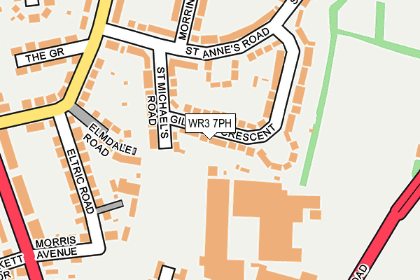 WR3 7PH map - OS OpenMap – Local (Ordnance Survey)
